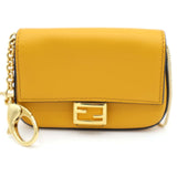 FENDI フェンディ ナノ バゲット チェーンショルダーポーチ ミニバッグ イエローカラー H9344