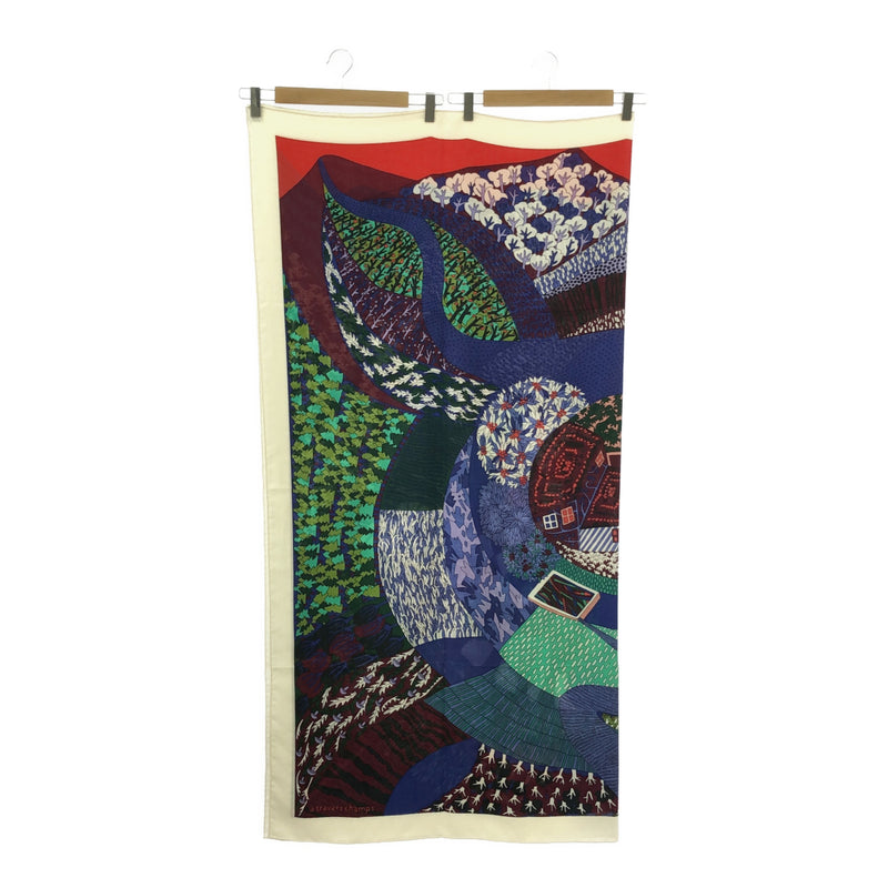 HERMES エルメス スカーフ カレ140 カレジュアン A Travers Champs 田園を通り抜けて カシシル ブルー系 服飾小物 H19205