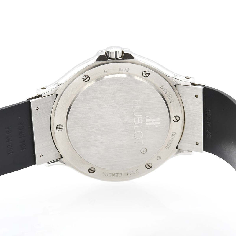 稼働 腕時計 HUBLOT ウブロ MDM 1520.100.1 クォーツ 黒文字盤 ラウンドフェイス デイト 2025.7電池交換済 M851