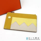 HERMES エルメス カードケース クロコダイル コンパクト カードホルダー  イエロー系 箱 26k231-4