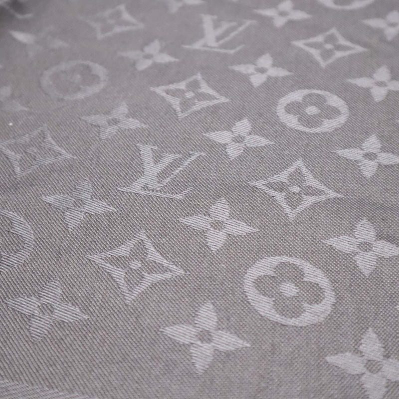LOUIS VUITTON ルイヴィトン M74752 大判ストール 140cm モノグラム アントラシット ショール シルク ウール 黒 箱 ok1068