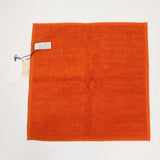 未使用 HERMES エルメス ミニタオル ハンカチ オレンジ コットン 箱有 25k627-15