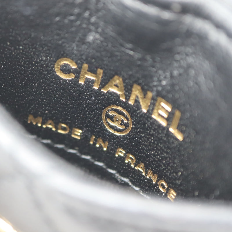 CHANEL シャネル カードケース パスケース マトラッセ ネックストラップ ブラック系 箱有 M3757