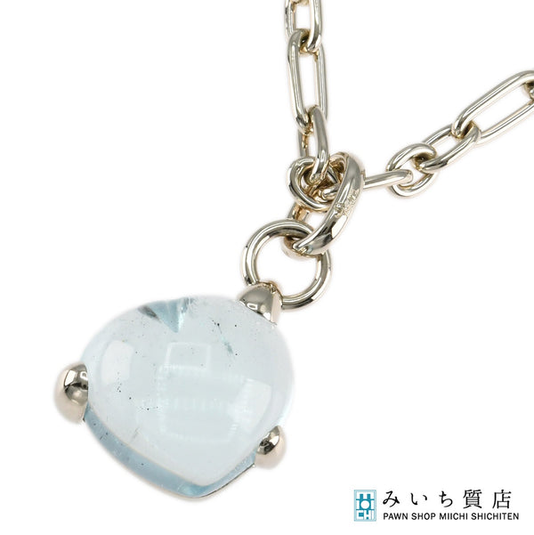 仕上済 Pomellato ポメラート ネックレス グリフハートペンダント K18 750 ブルートパーズ 約31.6g ジュエリー 25k201-1