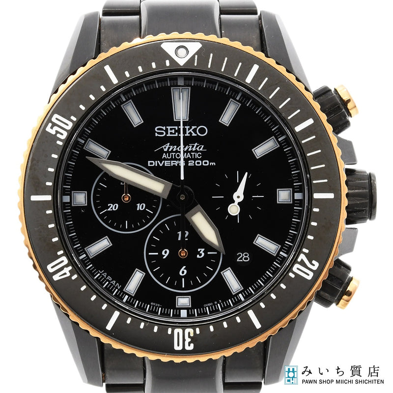稼働 腕時計 SEIKO セイコー Ananta アナンタ 8R39-00B0 200m防水 クロノグラフ 自動巻き 箱・ケース有 メンズ M4461
