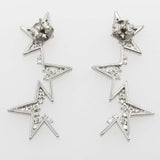 仕上げ済 TASAKI タサキ ピアス アブストラクト スター pt900 ダイヤ 0.18/0.18 約9.6g 星 モチーフ ジュエリー ◆ H517