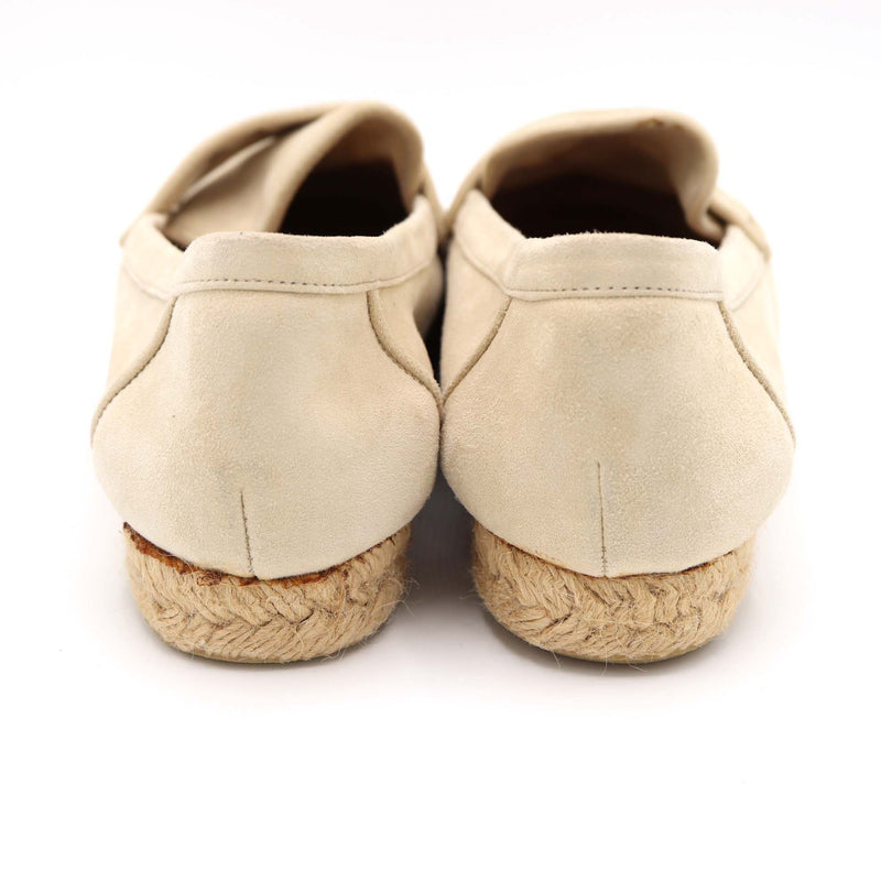 HERMES エルメス パンプス 38 スウェード ホワイト系 レディース 靴 H20374