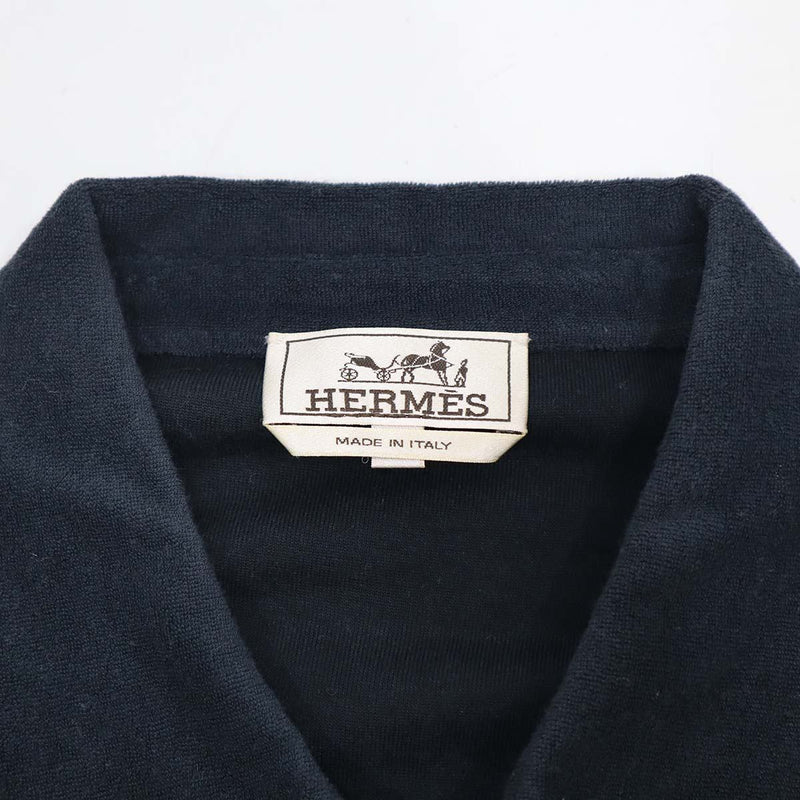 HERMES エルメス ポロシャツ Lサイズ コットン100％ ブラック メンズ k1299