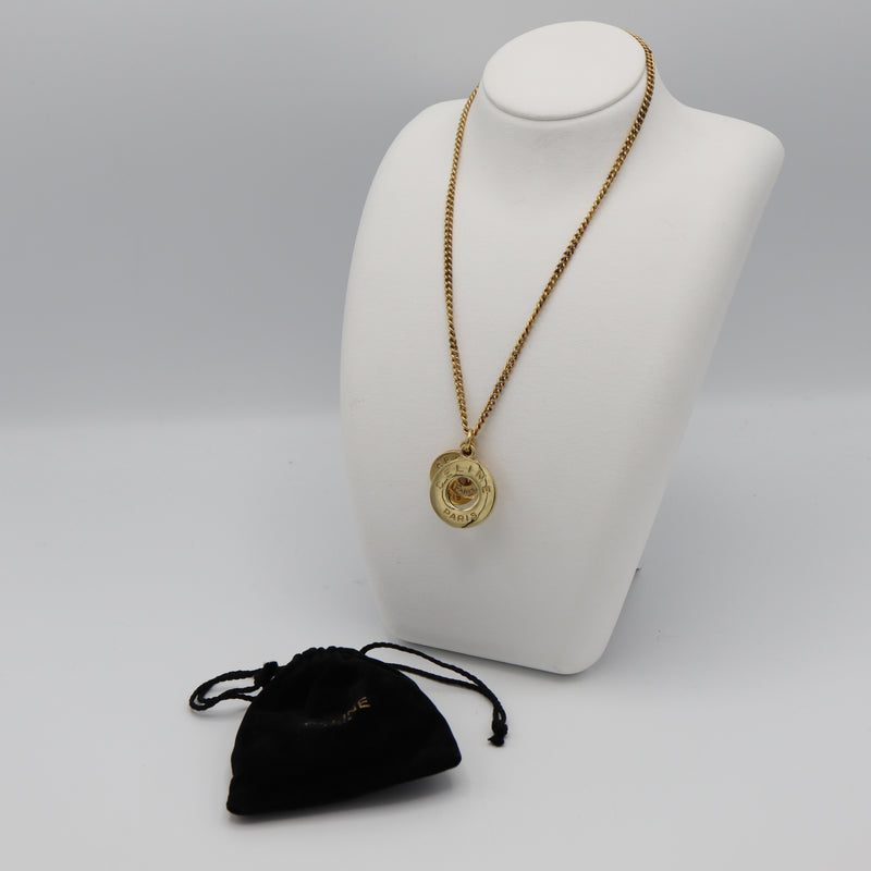 CELINE セリーヌ ネックレス サークルロゴ ゴールドカラー 約26.5g アクセサリー 袋有 H1916