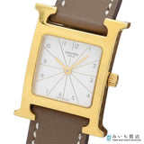 稼働 腕時計 HERMES エルメス Hウォッチ RS1.201 クォーツ 白色文字盤 2025年2月電池交換済 H15598