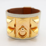 HERMES エルメス コリエドシアン ブレスレット バングル A刻印 T2 ホワイトカラー アクセサリー k1301
