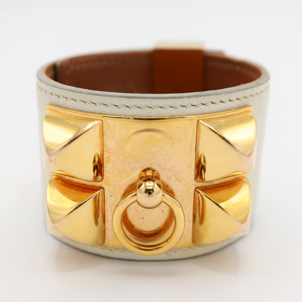 HERMES エルメス コリエドシアン ブレスレット バングル A刻印 T2 ホワイトカラー アクセサリー k1301