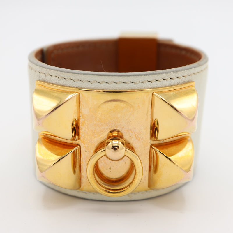 HERMES エルメス コリエドシアン ブレスレット バングル A刻印 T2 ホワイトカラー アクセサリー k1301