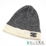 CHANEL シャネル ニット帽 カシミヤ100％ ココマーク ニットキャップ グレー系 帽子 H20902