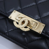 CHANEL シャネル マトラッセ ココロック チェーンウォレット ショルダー ラムスキン 22番代 鞄 ブラック 箱・袋・ギャラ 26k894-9