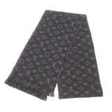 LOUIS VUITTON ルイヴィトン LV マフラー エシャルプ モノグラム M70520 ノワール ウール100％ 服飾小物 26k812-1
