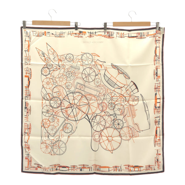 HERMES エルメス スカーフ カレ90 COMPLICATION EQUESTREF シルク100％ 服飾小物 クリーム系 箱有 H19534