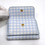 MIUMIU ミュウミュウ 三つ折り 財布 MADRAS マドラス 5MH021 54V ギンガムチェック 水色 箱ギャラ H21813