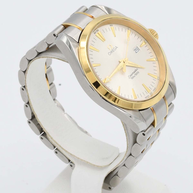 腕時計 稼働 OMEGA オメガ シーマスター アクアテラ コンビ 196.1113 クォーツ シルバー色文字盤 2025.9 電池交換済 箱有 M1399