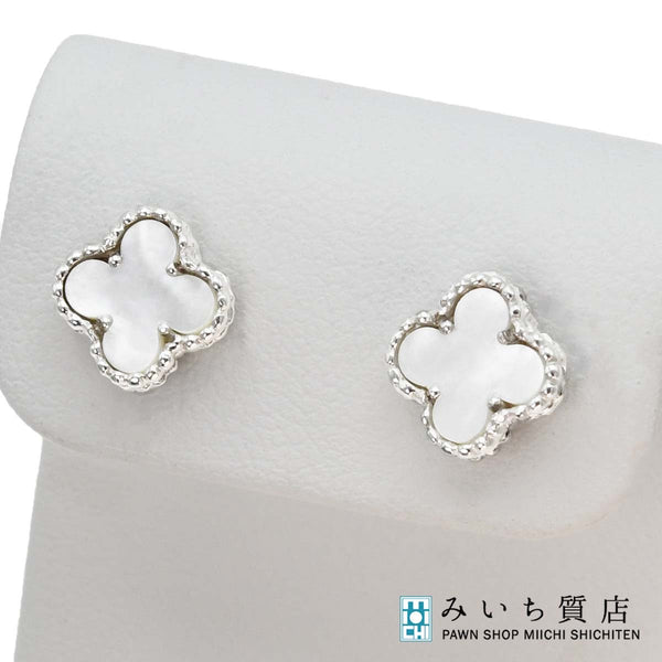 仕上済 VanCleef&Arpels VCA ヴァンクリーフ&アーペル ピアス スイートアルハンブラ シェル K18 750 3.1g アクセサリー gen69