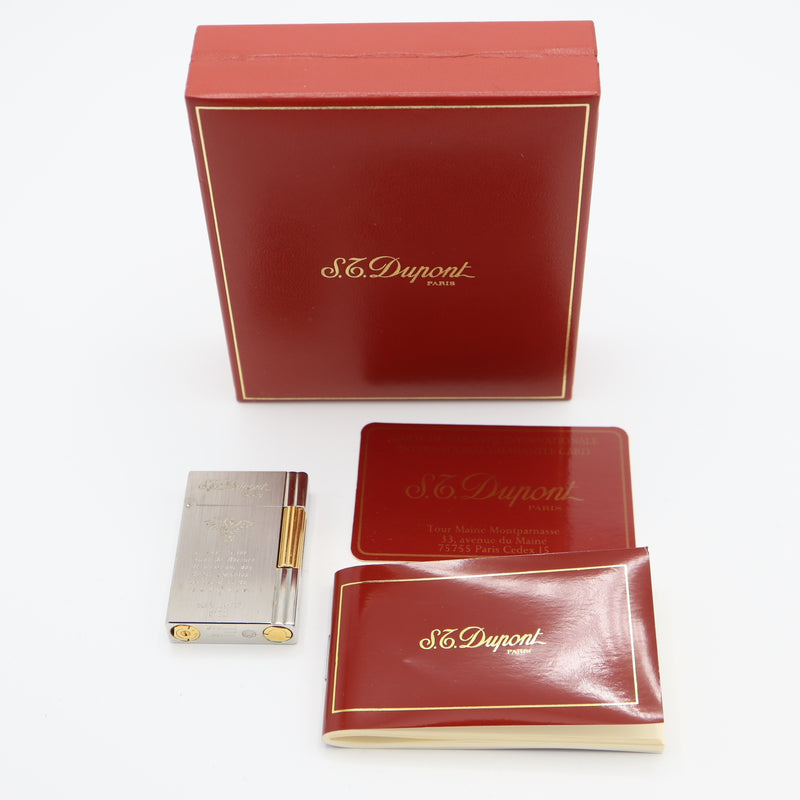 S.T.Dupont デュポン ガスライター メルキュール シルバー色×ゴールド色 喫煙具 着火未確認 ケース有 H7291
