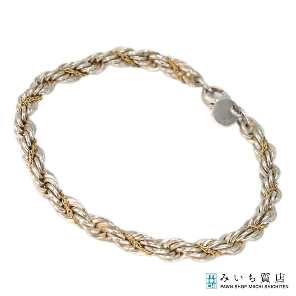 TIFFANY＆Co. ティファニー ツイスト ロープ スクリュー ブレス ブレスレット 925 シルバー 約13.3g アクセサリー レディース k329