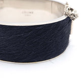 CELINE セリーヌ マンシェット ハラコ バングル  Sサイズ シルバーカラー 58.3g 箱袋 H22691