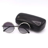 CHANEL シャネル フェイクパール サングラス 4234-H c.108/56 CC ココマーク ラウンドフレーム ケース付 度なし H19284