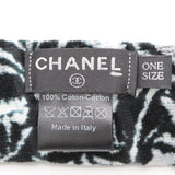 CHANEL シャネル サンバイザー ココマーク コットン100％ ブラック ホワイト 帽子 H21986