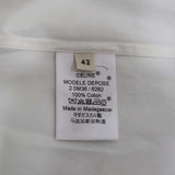 CELINE セリーヌ フィービーファイロ タキシードシャツ ノーカラー シャツワンピース ホワイト サイズ42 レディース トップス 26k228-5