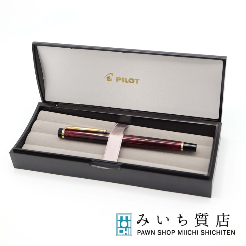 未使用 PILOT パイロット 万年筆 ペン先14k-585刻印 FG-IMK-BRF グランセ 赤 マーブル 筆記用具 文具 H3492
