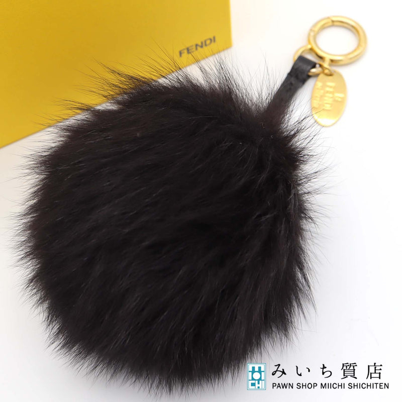 FENDI フェンディ チャーム ポンポンチャーム ファー ブラック バッグチャーム アクセサリー H17784