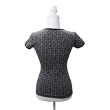FENDI フェンディ Tシャツ カットソー ズッカ柄 グレー ストレッチ レディース サイズ40 トップス H22352