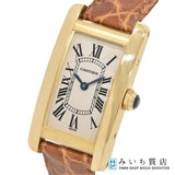 腕時計 稼働 Cartier カルティエ タンクアメリカン クォーツ 18K 1710 白色文字盤 H18353