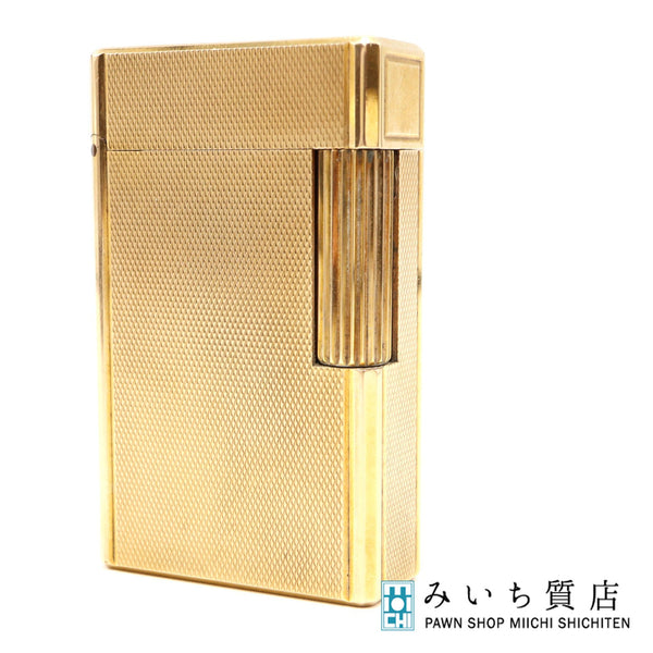 着火未確認 S.T.Dupont ライター デュポン ゴールド ダイヤモンド柄 ライン 喫煙具 ビンテージ H6484