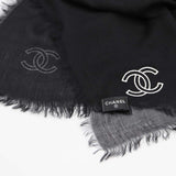 CHANEL シャネル ストール 黒 CC ココマーク カシミヤ 100％ 薄手 ショール 服飾小物 H20760