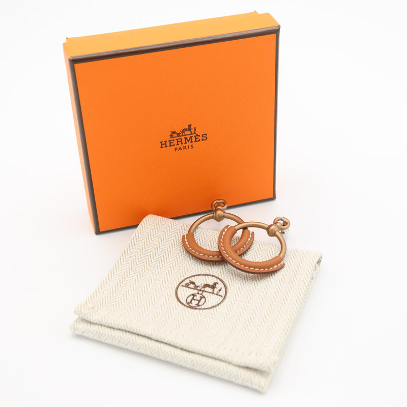 HERMES エルメス ピアス ループ PM レザー アクセサリー レディース 箱