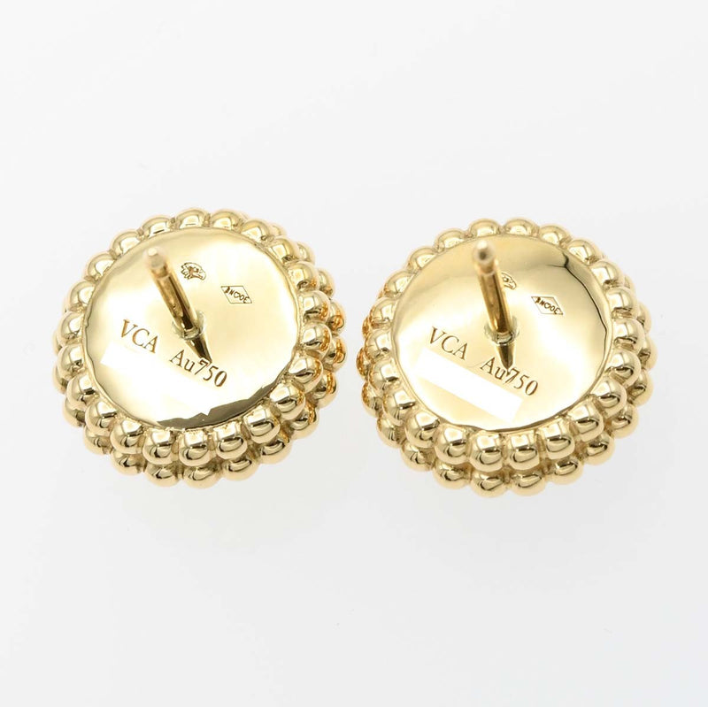 仕上済 VanCleef&Arpels ヴァンクリーフ&アーペル VCA ペルレ クルール ピアス Au750 マラカイト 9.3g ケース・保証書 24k703-1