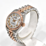 稼働 腕時計 ROLEX ロレックス デイトジャスト 179171NR 自動巻き SS/K18PG ホワイトシェル文字盤 ケース有 H21873