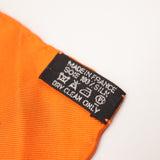 HERMES エルメス ハンカチ カレ45 プチカレ リボン ボルデュック柄 シルク100 オレンジ H23800