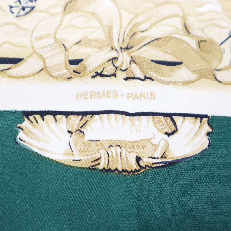 HERMES エルメス スカーフ カレ70 LA FRANCE シルク100％ グリーン H18947-4