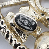 CHANEL シャネル ブローチ カンボン ラインストーン ゴールドカラー フェイクパール アクセサリー 箱有 H18918