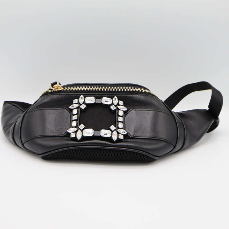 ROGER VIVIER ロジェヴィヴィエ ウエストポーチ ラインストーン ブラック 鞄 M4415