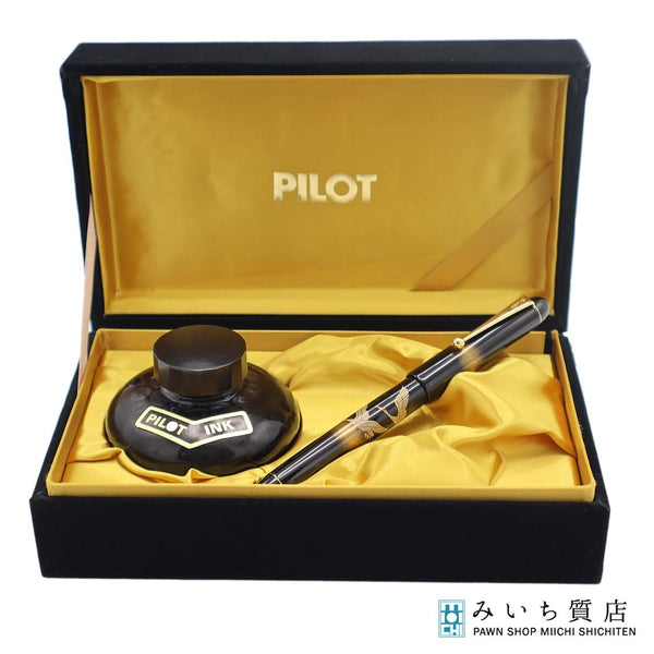 PILOT パイロット 万年筆 ペン先14k-585刻印 蒔絵 鳳凰 Mサイズ 中字 インク付き 筆記用具 筆記未確認 ケース有 ok75