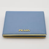 PRADA プラダ 二つ折り 財布 ミニ財布 折りたたみ財布 ウォレット ロゴ ブルー レディース H20517