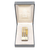着火未確認 dunhill ダンヒル ライター ローラー式 シルバー×ゴールド ライン ストライプ ビンテージ 喫煙具 コレクション H1884