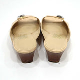 Salvatore Ferragamo フェラガモ ガンチーニ金具 ミュール サンダル ベージュ系 サイズ7 1/2 靴 24.5cm 箱有 H12688-2