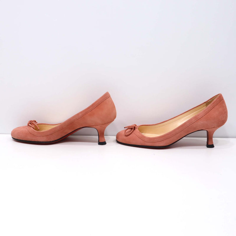 Christian Louboutin クリスチャンルブタン パンプス ヒール 34 22cm スウェード ピンク 靴 レディース 箱袋有 21k646-1