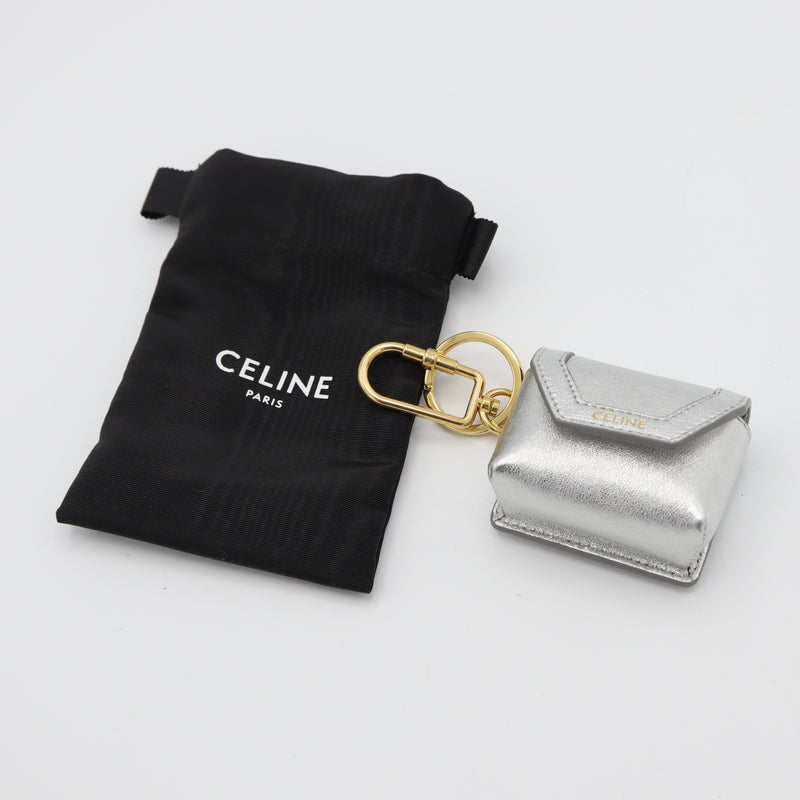 CELINE セリーヌ チャーム イヤホンケース AirPodsケース 小物入れ シルバーカラー 保管袋有 H20458