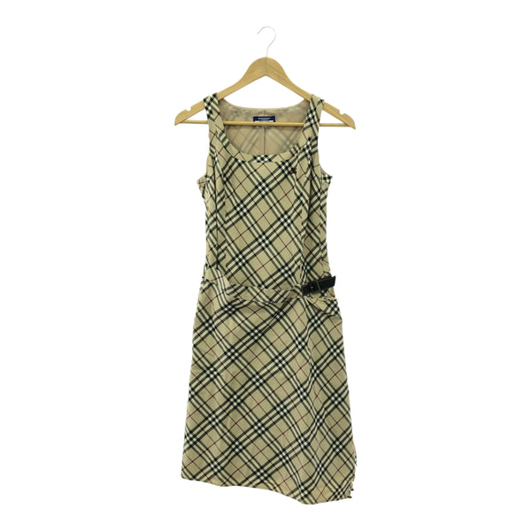 BURBERRY BLUE LABEL バーバリー ブルーレーベル ワンピース ノースリ 38サイズ ノバチェック ベージュ レディース ok360-24
